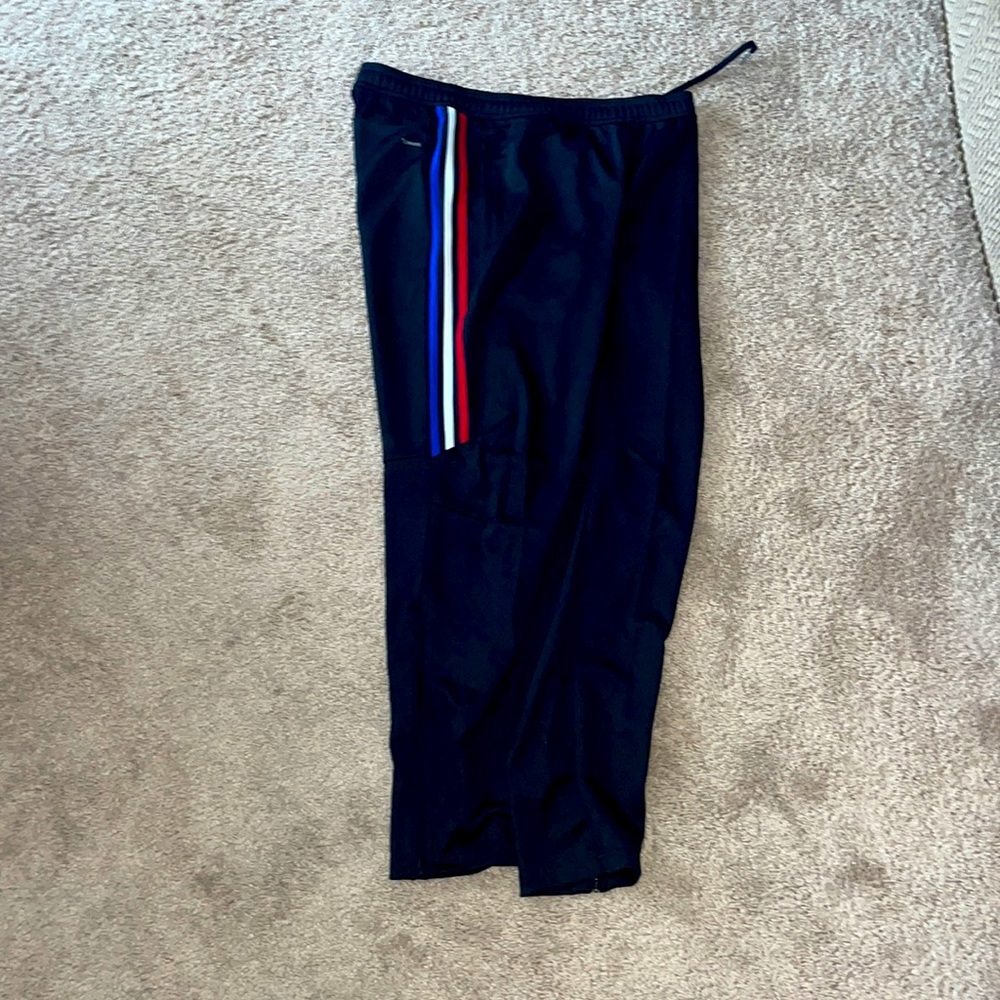 Adidas Joggers Red, White, and Blue Stripe